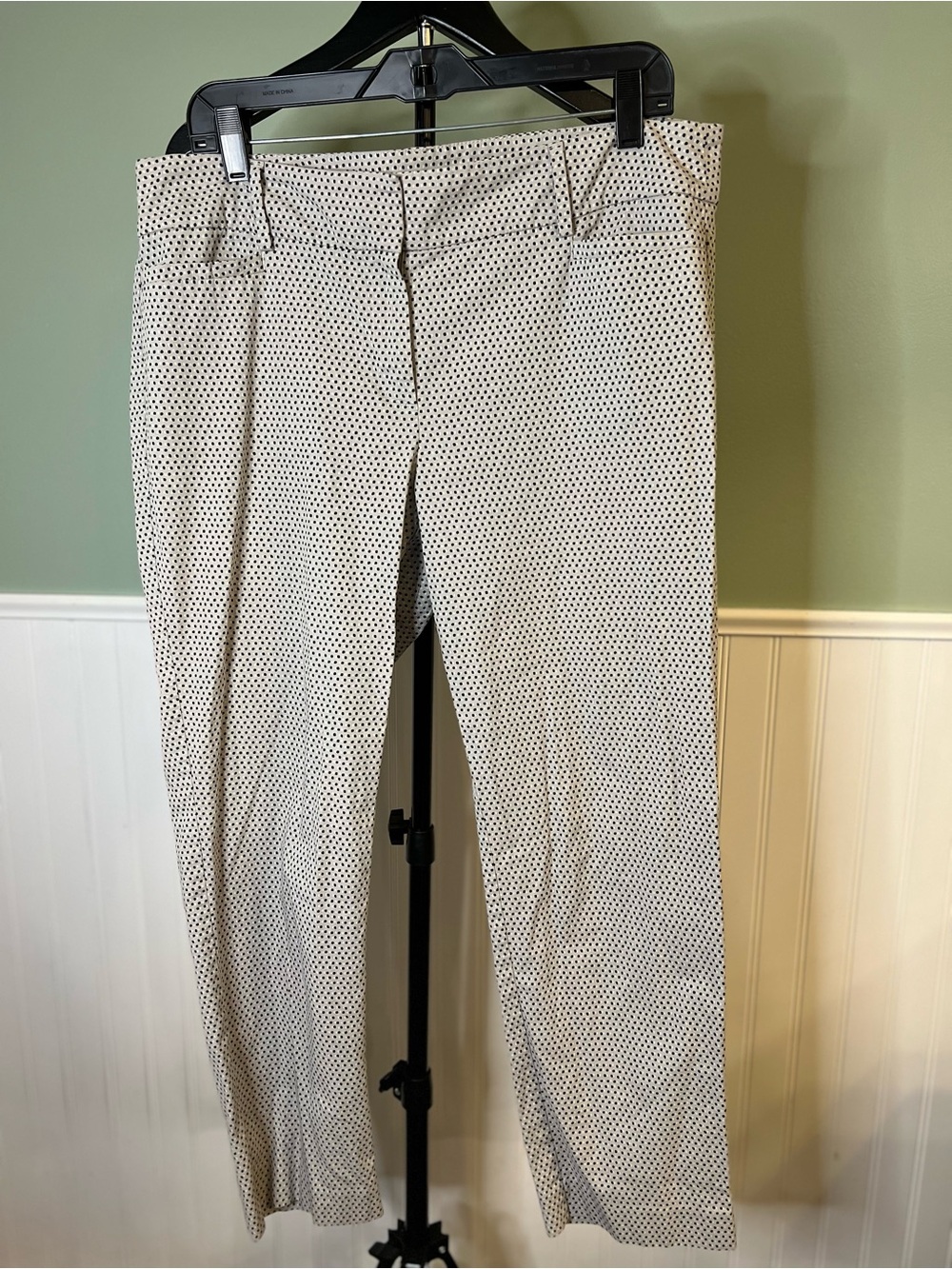 Ann Taylor LOFT Original 4 Pocket Ankle Pant Trousers w/Micro Dot Print. Size 12